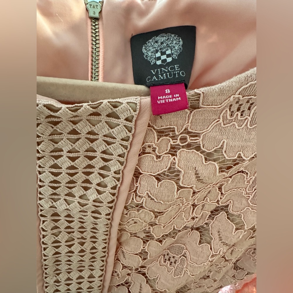Vince Camuto Blush Pink Floral Lace Midi Dress - Picture 4 of 4